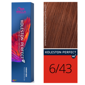 Wella - Koleston Perfect ME + Vibrant Reds Dye 6/43 Blonde Cobrizo Dorée Noire 60 ml