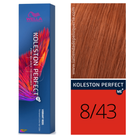 Wella - Koleston Perfect ME + Vibrant Reds Dye 8/43 Blond cuivré brun clair 60 ml