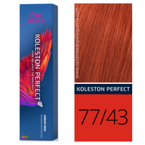 Wella - Koleston Perfect ME + Vibrant Reds 77/43 Moyenne Intense Cuivre Blond Doré 60 ml