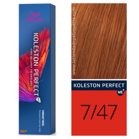 Wella - Koleston Perfect ME + Vibrant Reds 7/47 Brun moyen Cuivre Brun colorant 60 ml