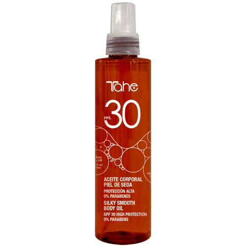 Tahe - Huile corporelle pour la peau en soie fps. 30 de 200 ml